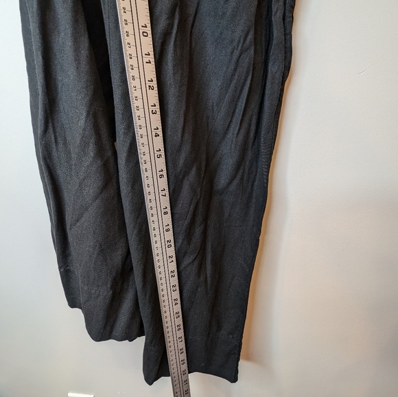 Pennington Black Linen Blend Wide-Leg Pant Ruffle Stretch Tie Waist 1X Women - Picture 8 of 11